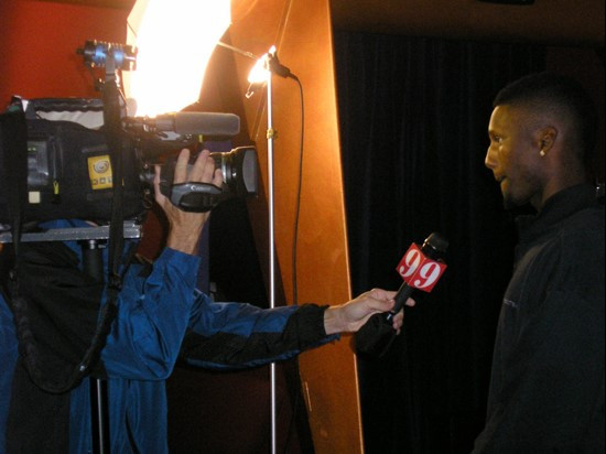 Jacory Harris was among the group of players that met with the media Sunday morning at DisneyQuest.