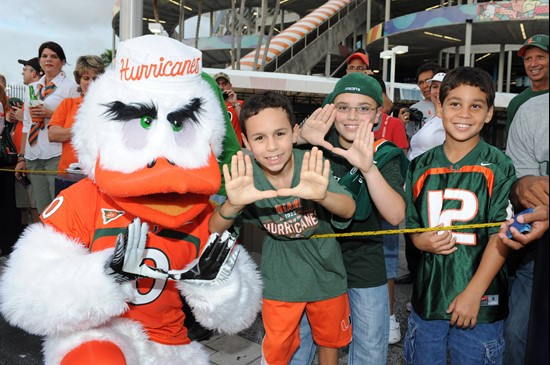 University of Miami Hurricane Fans tailgate at SunLife Stadium before a game against the Virginia Cavaliers at Sun Life Stadium on October 27, 2011. ...