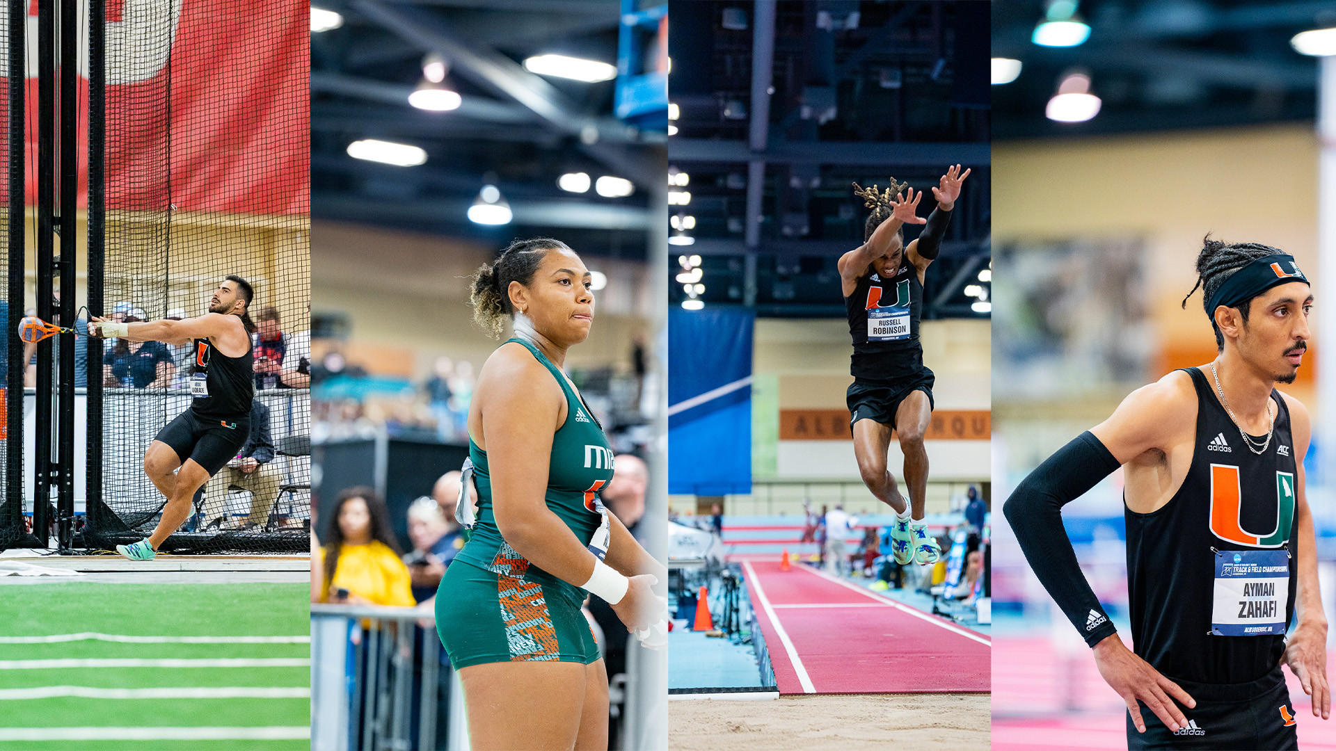 Andrade, Hall, Robinson, and Zahafi Represent Miami at the NCAA Division I Indoor National Championships