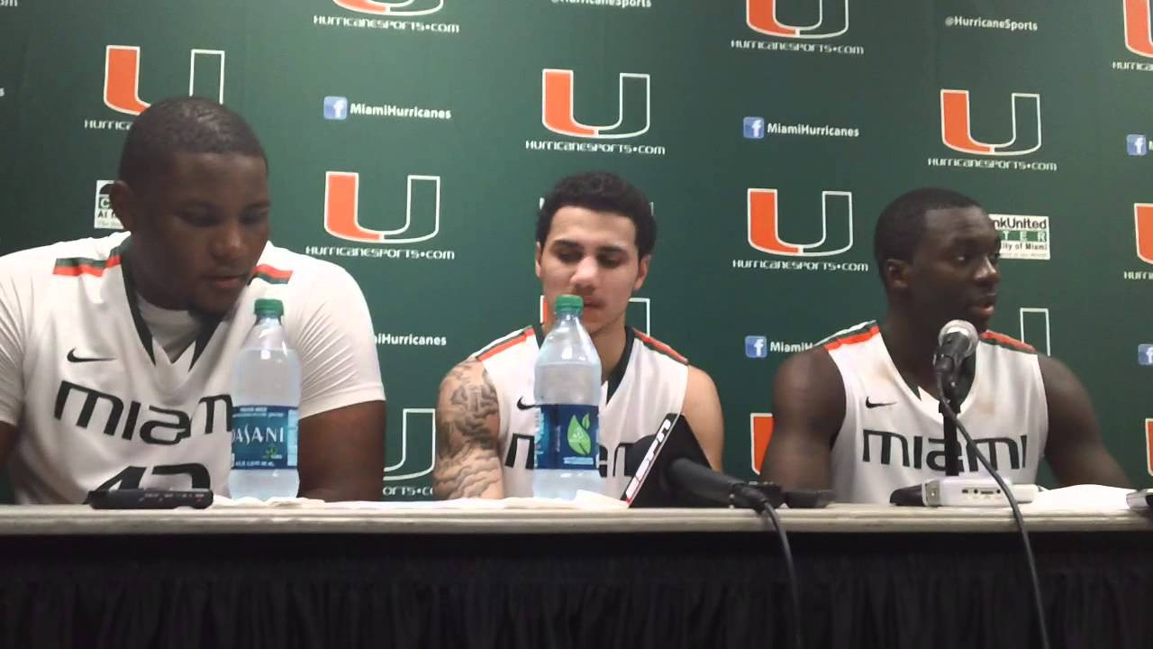 Reggie Johnson, Shane Larkin, Durand Scott Duke Postgame - Jan. 23, 2013