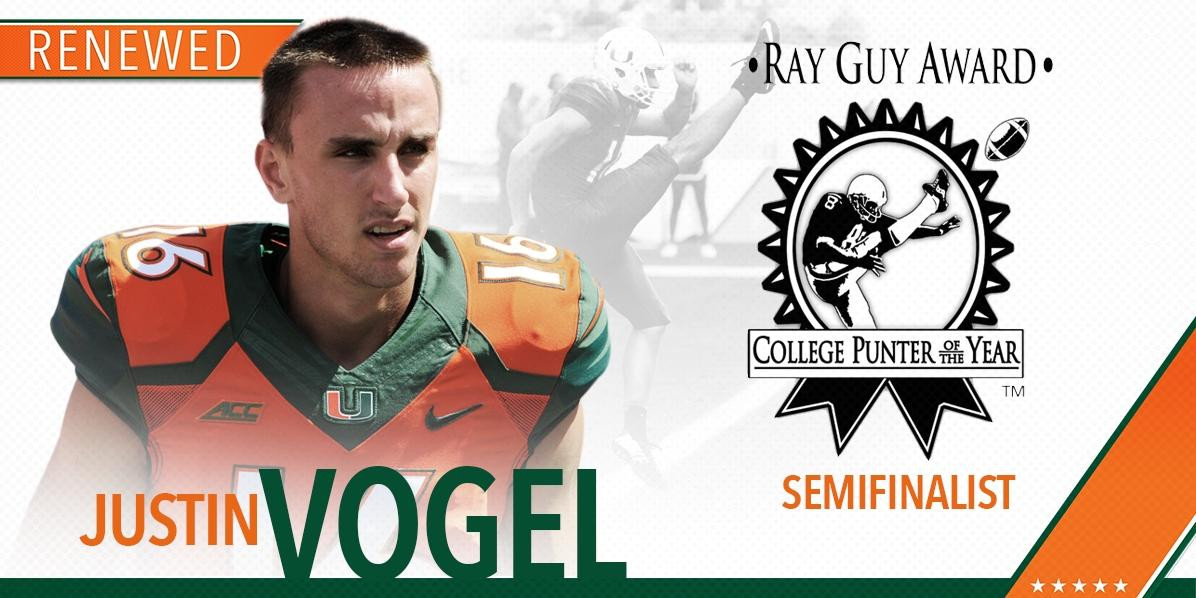 Vogel Selected as a Guy Award Semifinalist