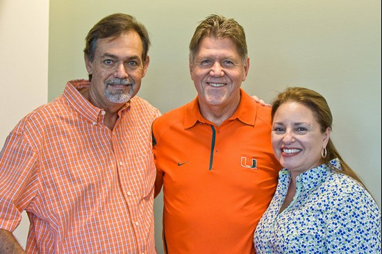 The Brande's pose for a picture with Rev. Steve DeBardelaben, who wed the couple 16 years and one day prior to the luncheon held in Luis' honor.