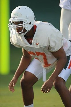 University of Miami Hurricanes player at Cobb Stadium training for the upcoming 2010 season. The practice was open for Season ticket holders and...