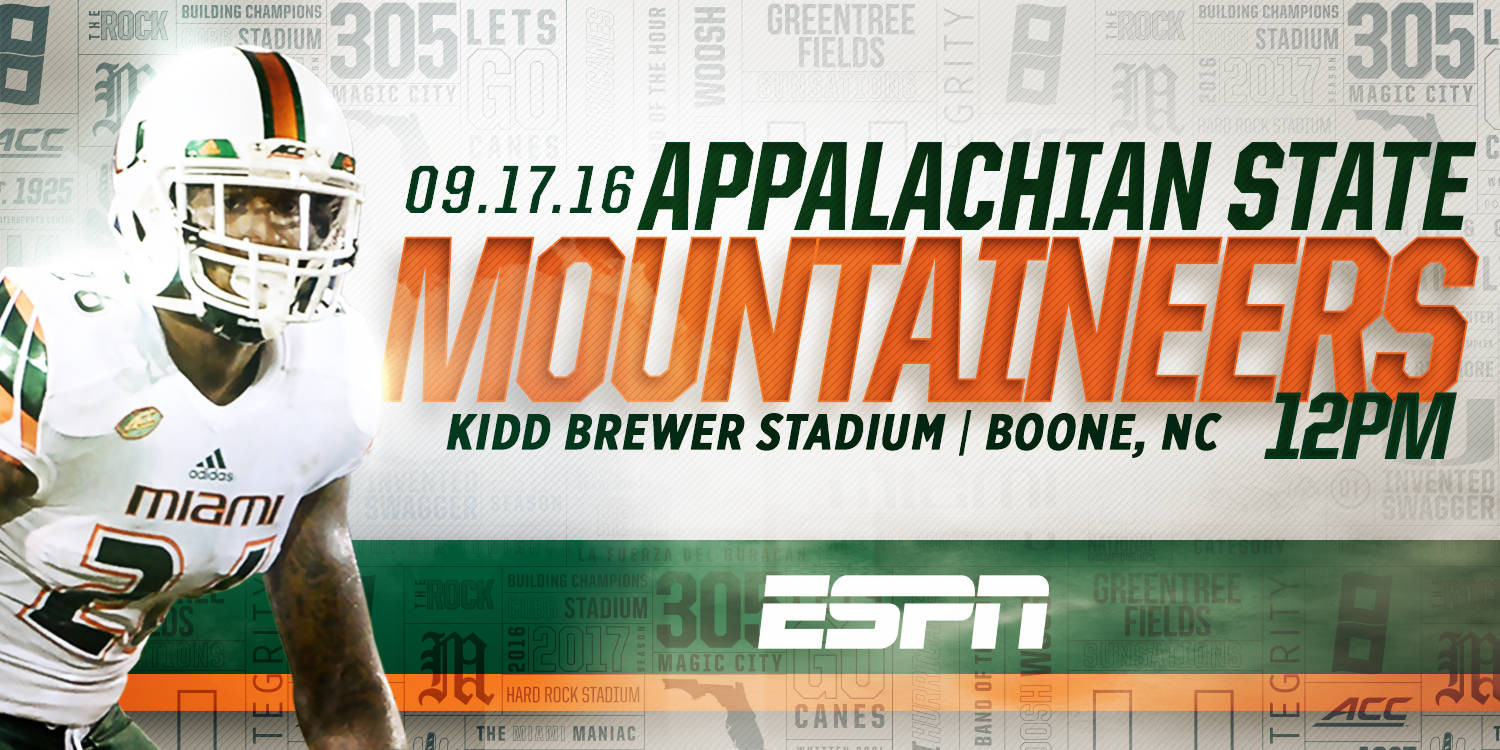 No. 25 Canes Football Play Appalachian State