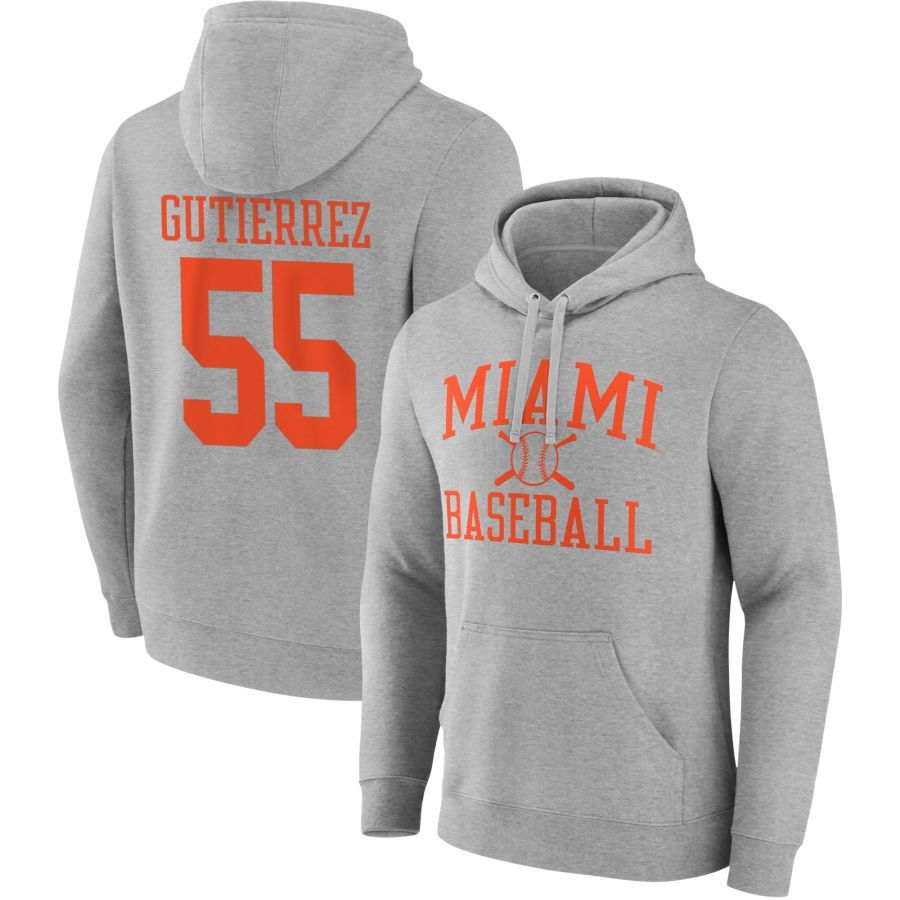 Fanatics Branded Gray Miami Hurricanes Baseball Pullover Hoodie