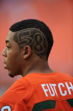 University of Miami Hurricanes linebacker Jordan Futch #58 proud to be a hurricane in a game against the University of Central Florida Knights at...