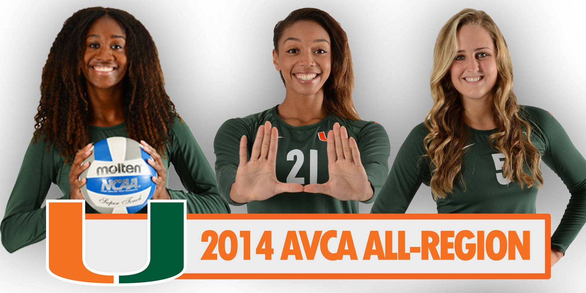 @CanesVB Earns Three AVCA Regional Honors