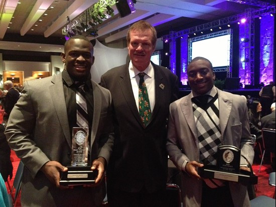 Miami had 3 honorees during the ACC Night of Legends: Brian Piccolo Award co-winner Shayon Green, ACC Legend Ted 'Mad Stork' Hendricks and ACC Rookie...