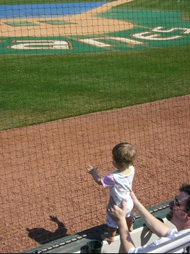 A young Hurricanes fan looks on prior to the Home Run Derby