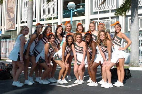 University of Miami Cheerlearders are ready to show their pride. Photo by Steven Murphy