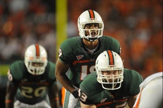 University of Miami Hurricanes quarterback A.J. Highsmith #19 plays in a game against the Florida A&M Rattlers at Land Shark Stadium on October 10,...