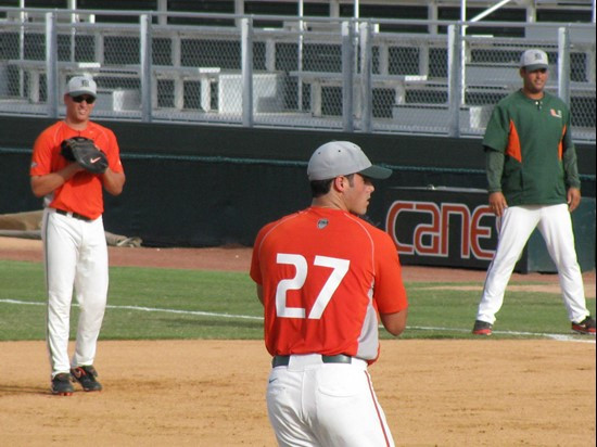 Chris Hernandez at the Orange-Green World Series on Monday.