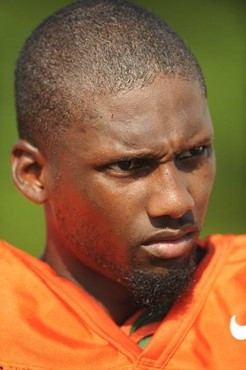 University of Miami Hurricanes quarterback Jacory Harris #12 at Greentree Practice Field on August 13 in afternoon drills to prepare for the upcoming...
