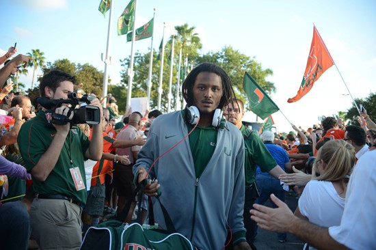 The University of Miami plays against their ACC rival Florida State Seminoles in a game at Sun Life Stadium on October 20, 2012. Photo by Steven...