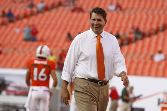 2011 Miami Hurricanes Football vs Ohio State Al Golden smile