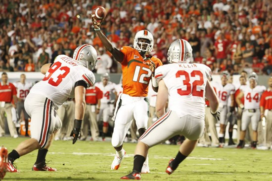 2011 Miami Hurricanes Football vs Ohio State Jacory Harris great shot