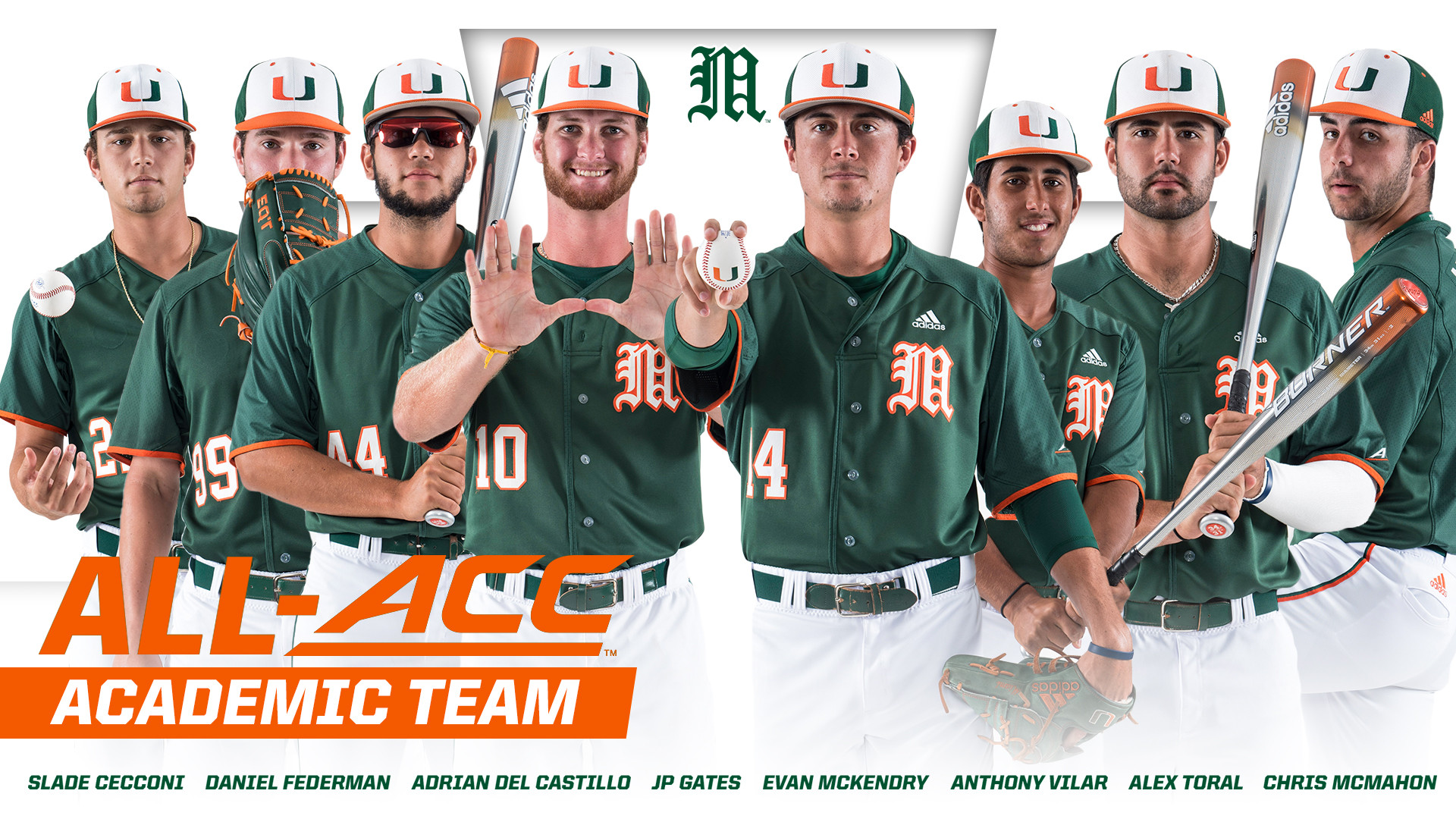 Eight Canes Named to All-ACC Academic Baseball Team