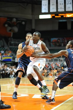 University of Miami Hurricanes guard, Malcolm Grant #3 and the Canes play host to the Virginia Cavaliers at the BankUnited Center on February 5, 2011....