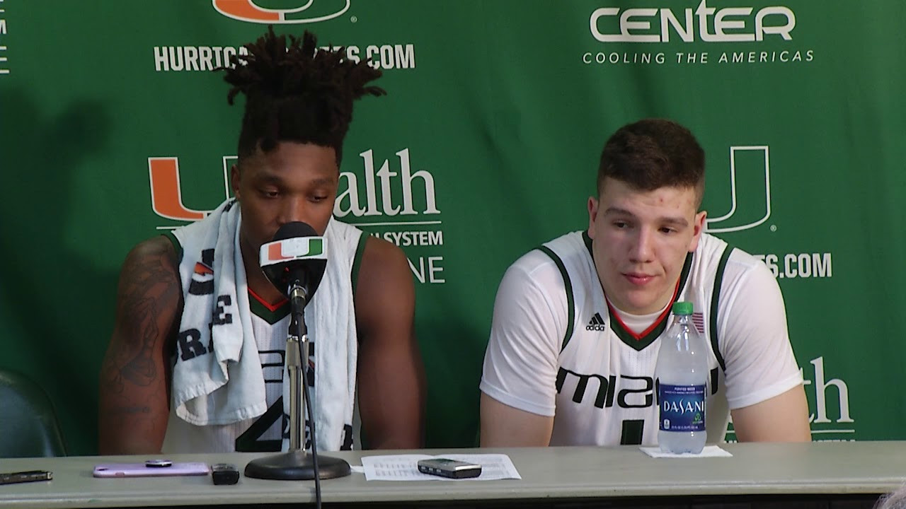 Lonnie Walker IV and DJ Vasiljevic | Post Game Presser vs. Boston University | 12.5.17