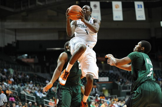 University of Miami Hurricanes guard,, Durand Scott, #1, plays host to the Stetson University Hatters at the BankUnited Center on December 12, 2010. ...