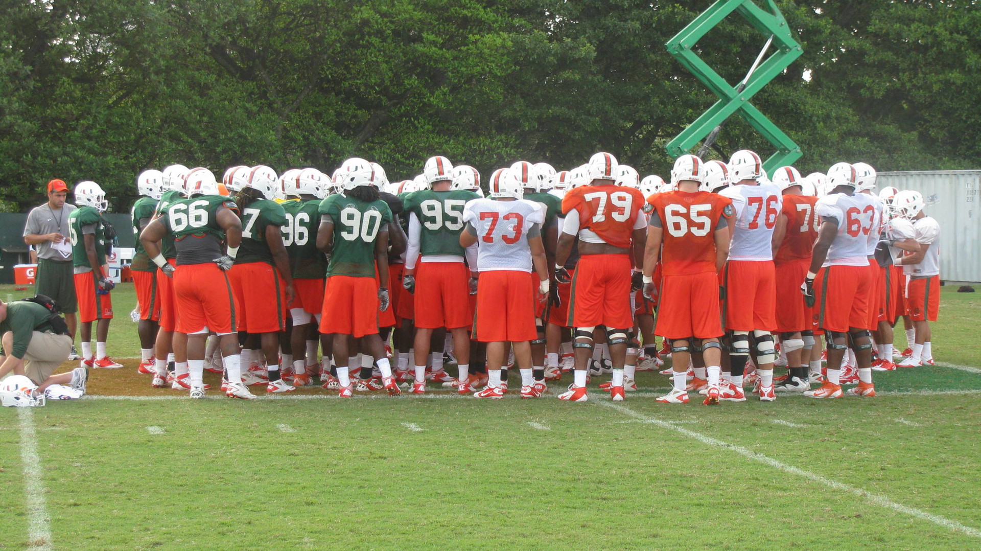 Sunday #CanesCamp First Day in Shoulder Pads