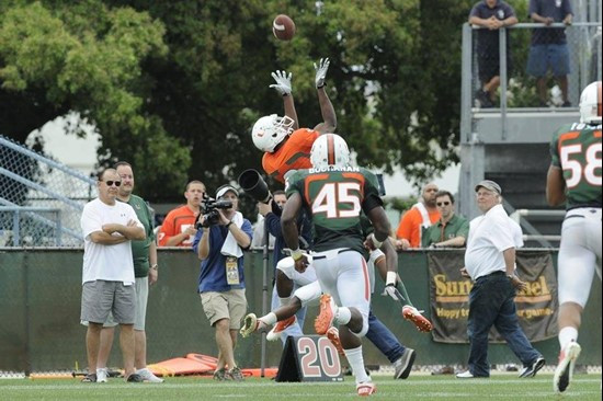 Did he make the catch at the 2011 Miami Hurricanes Spring Football Game @ Lockhart Stadium
