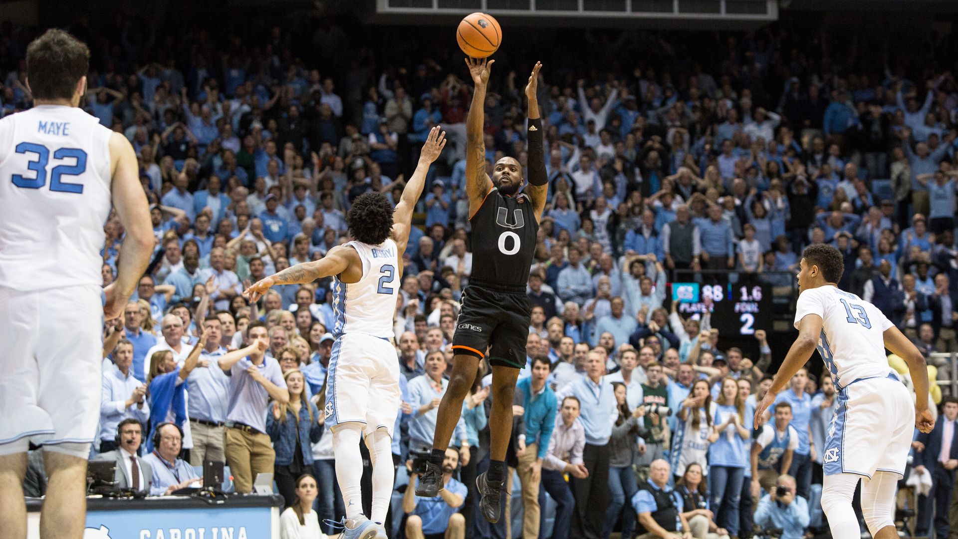 Newton's Buzzer-Beater Propels UM to Win at No. 9 UNC