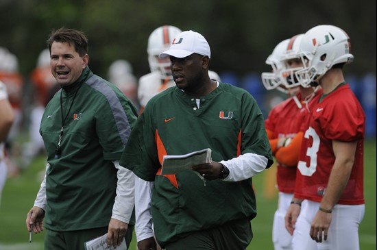 Head Coach Al Golden and TE coach Larry Scott