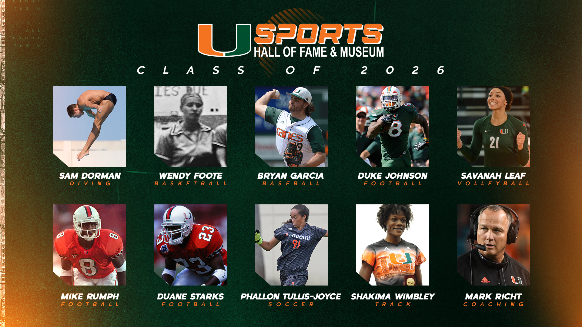 UM Sports Hall of Fame & Museum Announces Class of 2026 Inductees UM Sports Hall of Fame & Museum Announces Class of 2026 Inductees