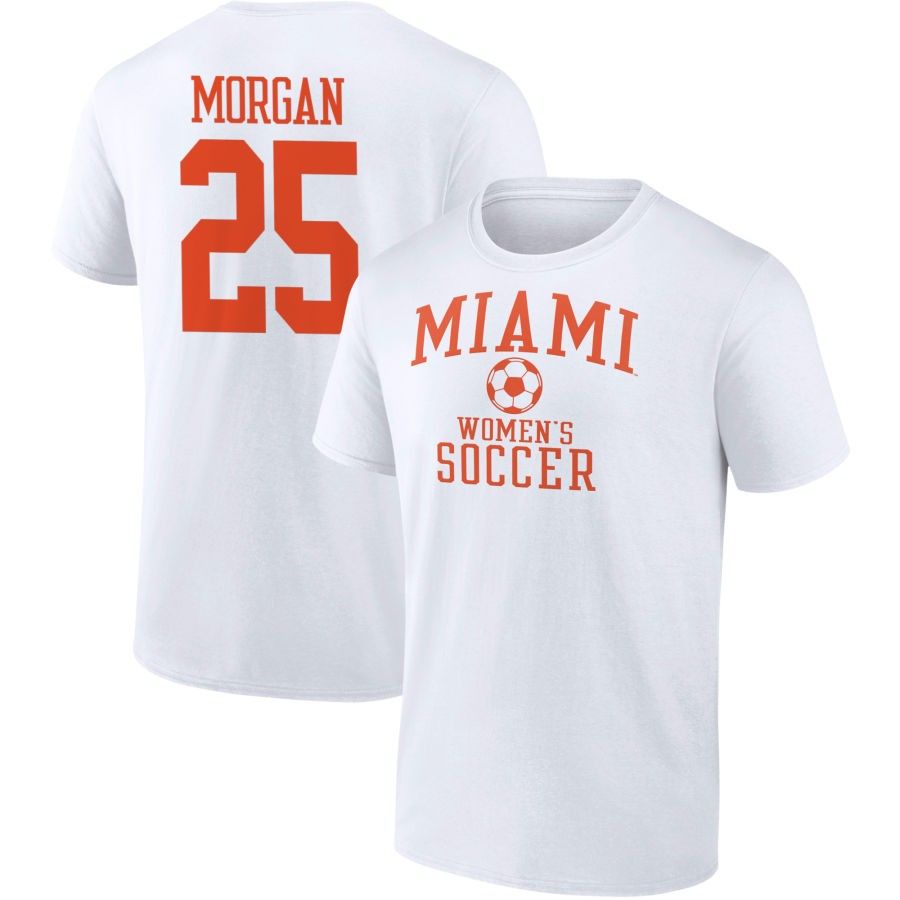 Men's Fanatics Branded White Miami Hurricanes Women's Soccer Pick-A-Player NIL Gameday Tradition T-Shirt