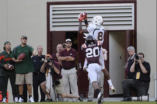 Touchdown Tommy Streeter 2011 Miami Hurricanes Football @ Virginia Tech