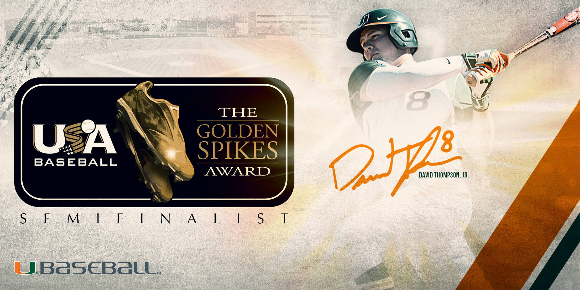 Thompson Named Semifinalist for Golden Spikes