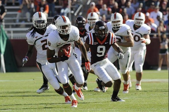 Tommy Streeter 2011 Miami Hurricanes Football @ Virginia Tech