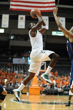 University of Miami Hurricanes guard, Malcolm Grant #3 and the Canes play host to the Virginia Cavaliers at the BankUnited Center on February 5, 2011....