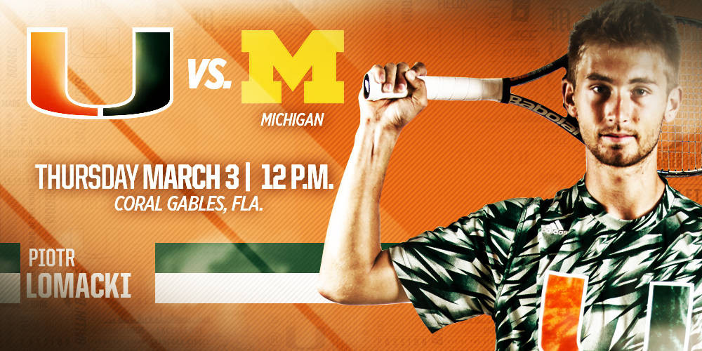 @CanesMensTennis Takes on No. 19 Michigan