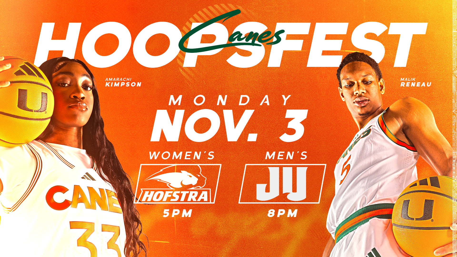 Miami Athletics Launches Canes Hoopsfest Promotion for Season-Opening Doubleheader Miami Athletics Launches Canes Hoopsfest Promotion for Season-Opening Doubleheader