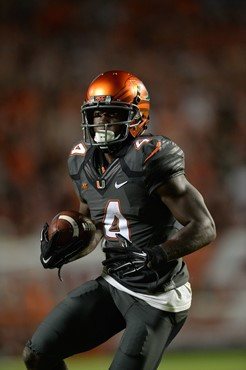 University of Miami Hurricanes wide receiver Phillip Dorsett #4 plays in a game against the Florida State Seminoles at Sun Life Stadium on November...