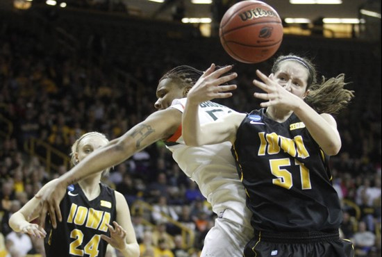 Miami vs. Iowa in NCAA Women's Basketball Tournament