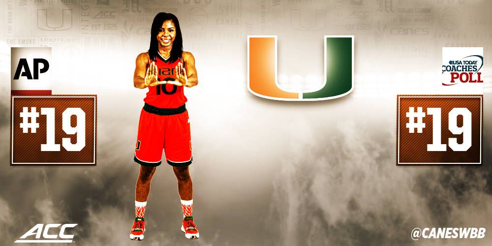 @CanesWBB Enters NCAA Tournament Ranked 19th