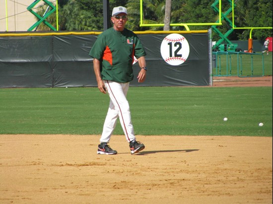 Head coach Jim Morris at Miami's first official fall practice on Oct. 15, 2009.
