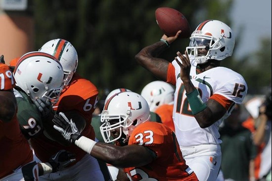 Jacory Harris. 2011 Miami Hurricanes Spring Football @ Traz-Powell