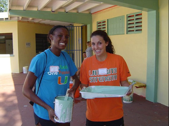 The Hurricanes Student Athlete Advisory Committee coordinated painting and planting as community service at Virrick Park in Coconut Grove. 120...