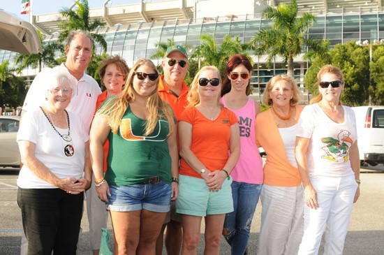 University of Miami Hurricane fans show their team spirit in a game against the Savannah State Tigers at Sun Life Stadium on September 21, 2013. ...