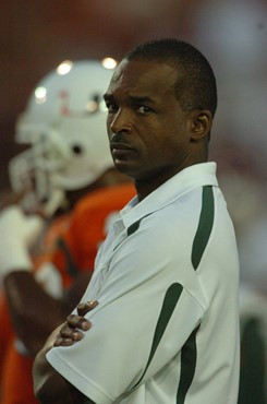 University of Miami Hurricanes head coach Randy Shannon in a game against the Texas A&M Aggies at the Orange Bowl on September 20, 2007. The...