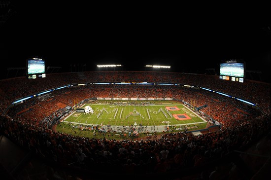 Sun Life Stadium before a game against the Florida State Seminoles at Sun Life Stadium on October 9, 2010. Photo by Steven Murphy