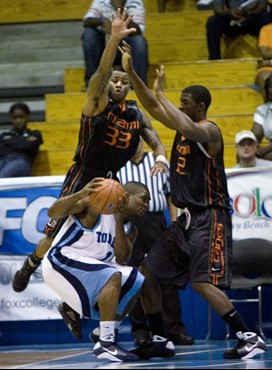 Jack McClinton and Brian Asbury cover Brandon Johnson.