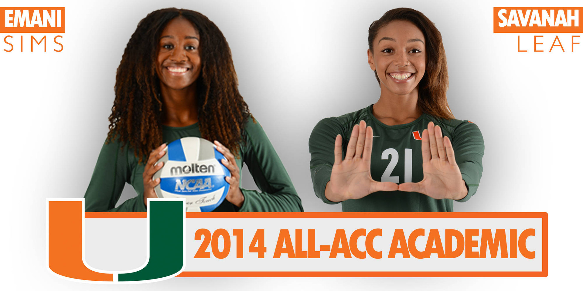 @CanesVB's Leaf & Sims Named All-ACC Academic