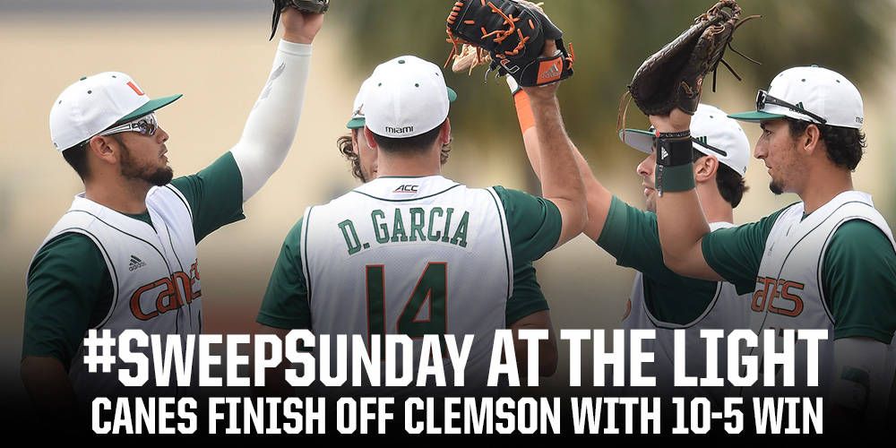 Canes Sweep No. 17 Clemson, Win 10-5 in Game 3