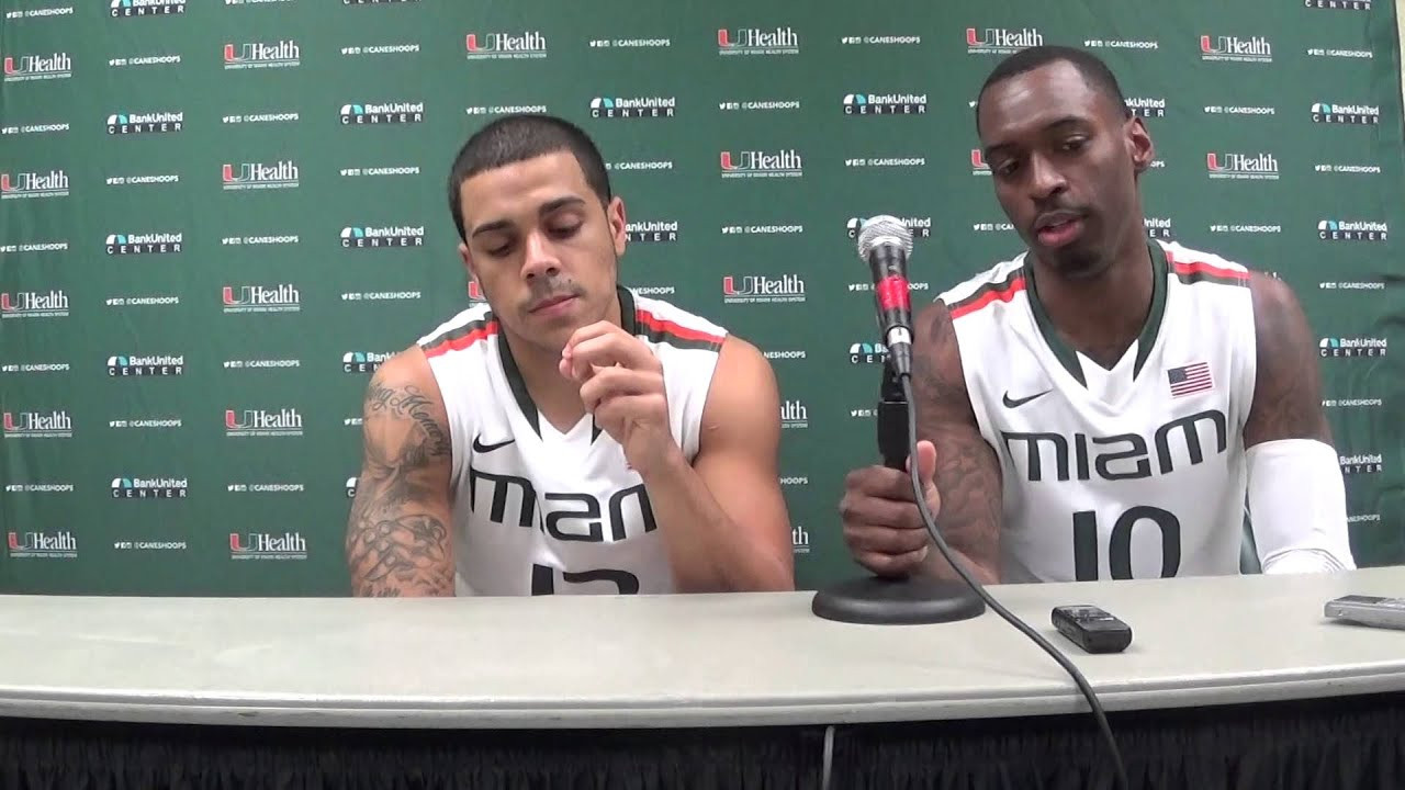 Postgame - Miami's Angel Rodriguez and Sheldon McClellan