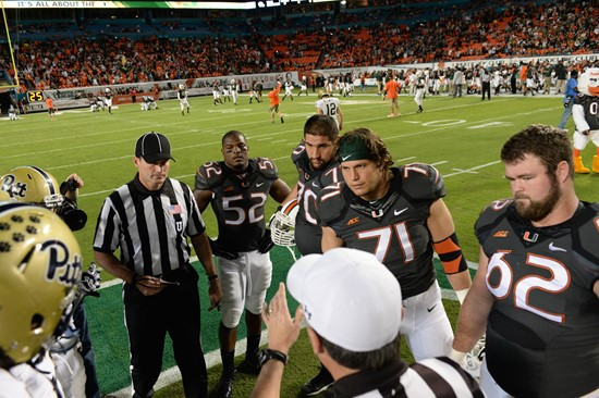 The University of Miami Hurricanes take on the Pittsburgh Panthers at Sun Life Stadium on November 29, 2014. Photos by Steven & Matthew Murphy/SPN